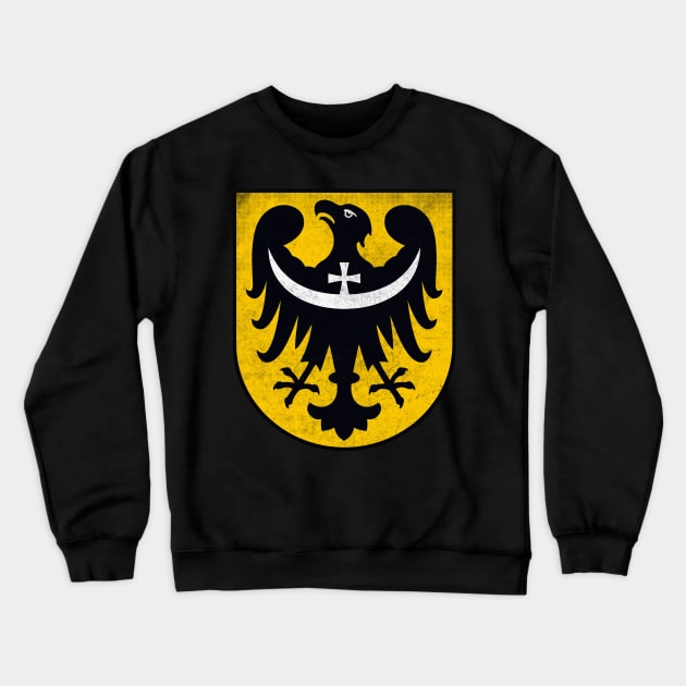 Poland / Lower Silesian Voivodeship / Faded Style Vintage Look Flag Design Crewneck Sweatshirt by DankFutura